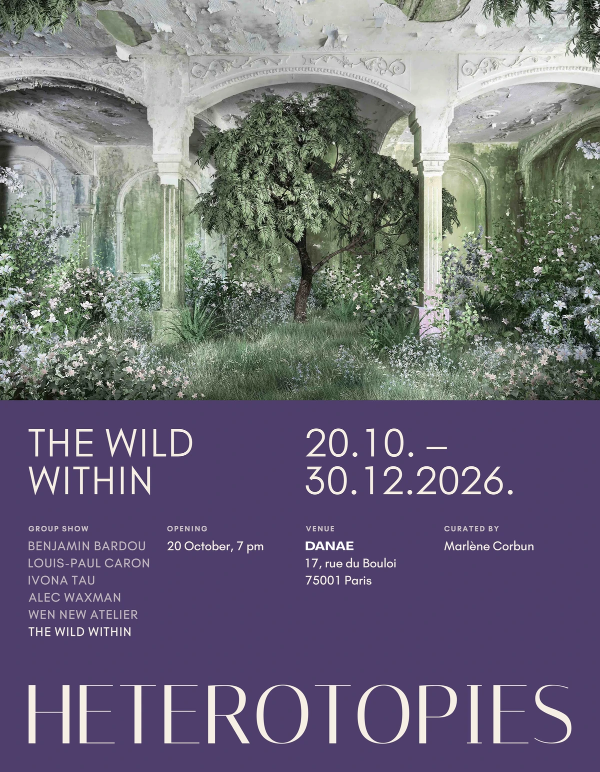 HETEROTOPIES exhibition poster featuring The Wild Within