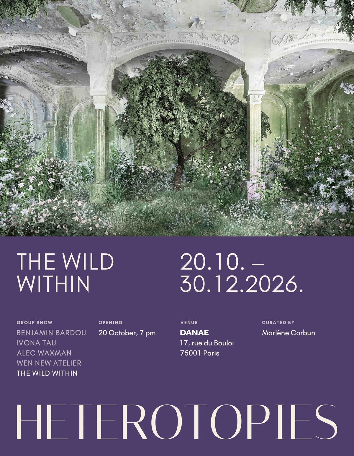 HETEROTOPIES exhibition poster featuring The Wild Within